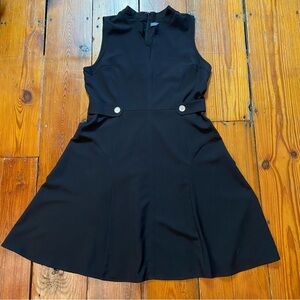 Sharagano Women’s Sleeveless Fit & Flare Dress Size 14 Black Work Career Classic